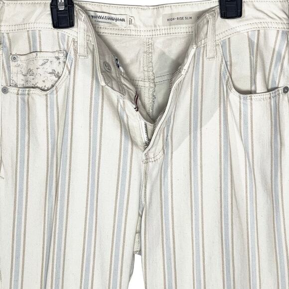 ANTHROPOLOGIE PILCRO Women’s Kenna Cream Striped Floral Slim Pant - Picture 3 of 5